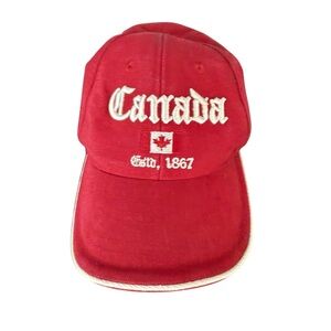 Official "Canada Est. 1867" Embroidered Red Baseball Cap Cotton Adjustable